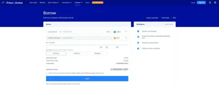 криптозаймы Huobi