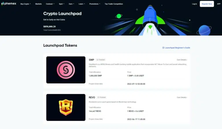 phemex crypto Launchpad