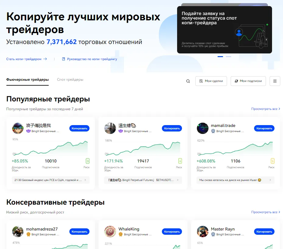 Копитрейдинг BingX