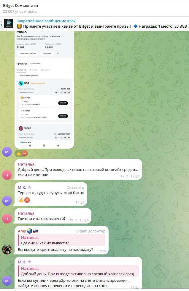 Сообщество в телеграм Bitget