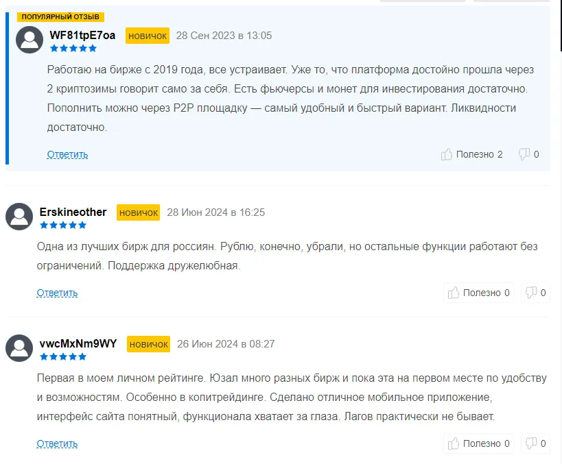 Отзывы о Bitget